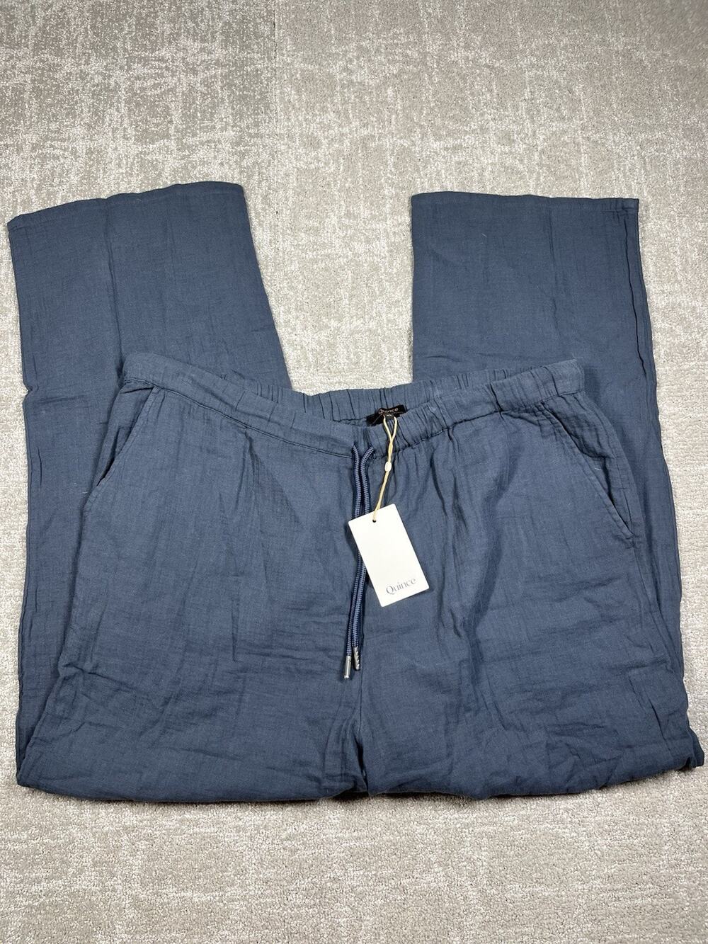 Quince 100% Organic Cotton Wide Leg Wiast Tie Pant NWT XL